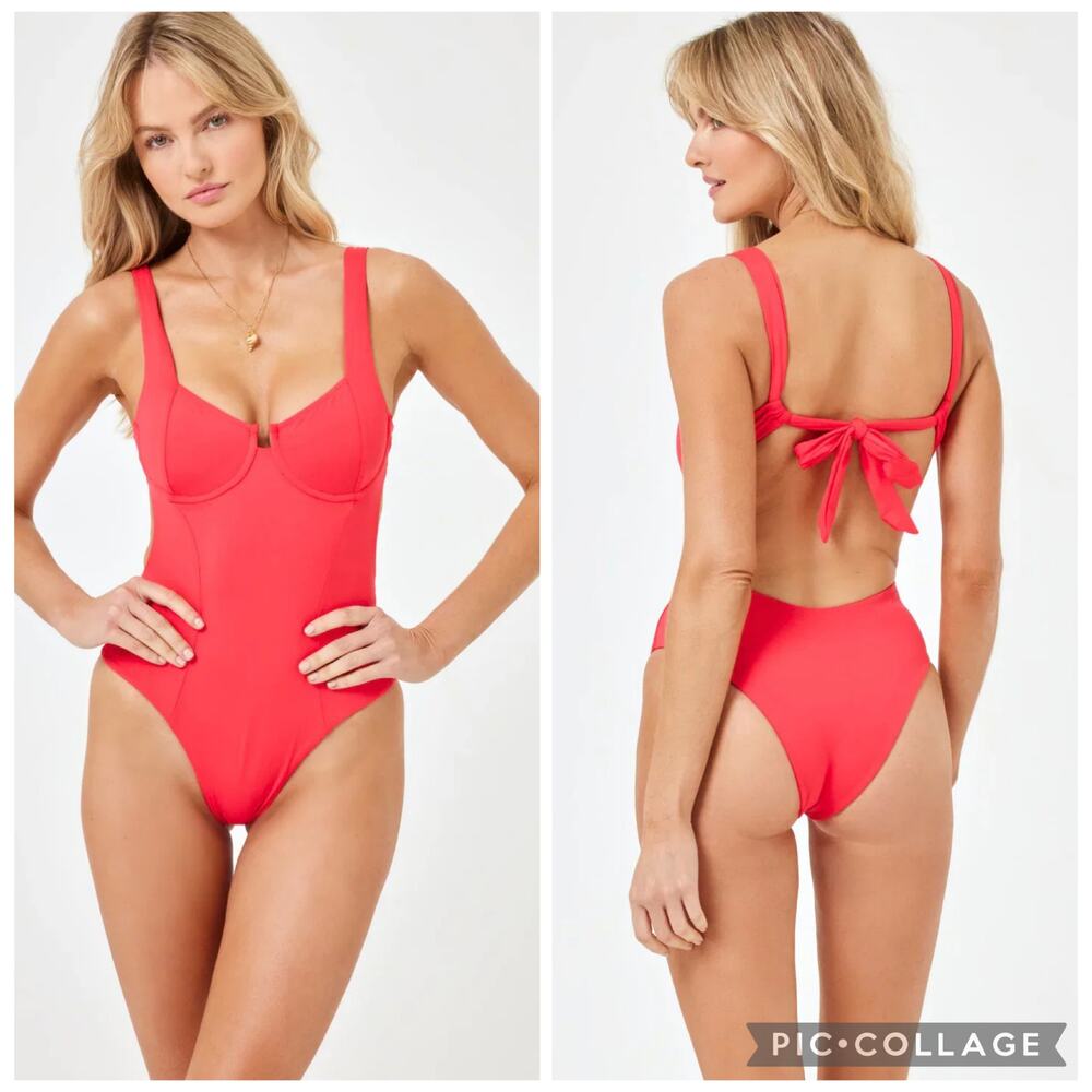 L*Space Kendall One Piece Swimsuit in Hot Cherry Size Medium